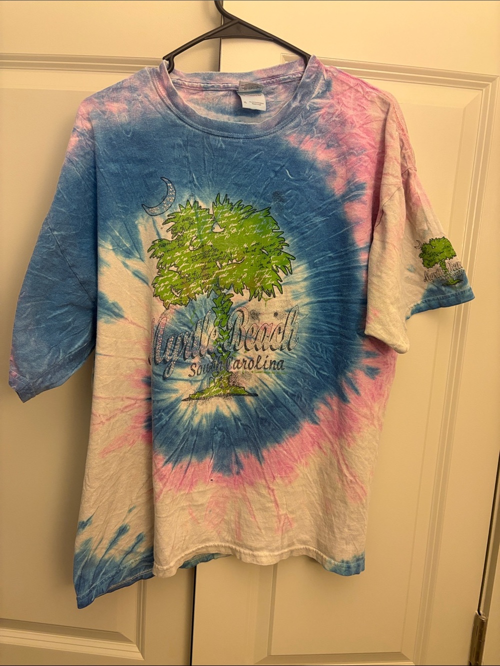 Gildan Tie-Dye Myrtle Beach Tree Tee - Blue, Pink, Green